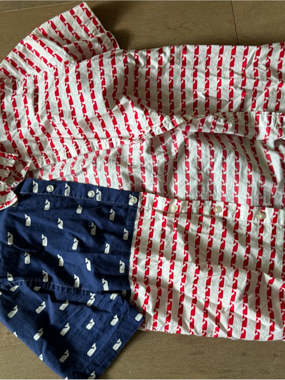 Vineyard Vines Red & Navy Patterned Button-Down Shirt